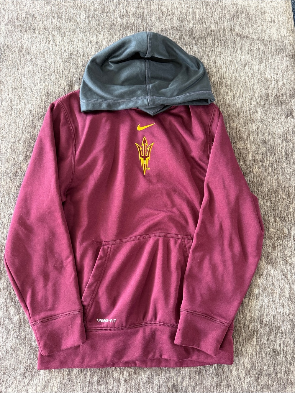 Nike Arizona State Univ Maroon & Charcoal Pullover Hoodie